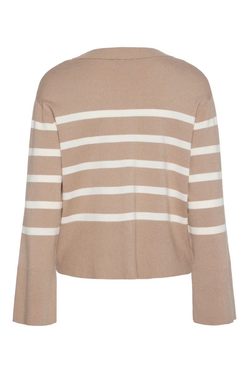 Pieces - Cardigan - PC Sia LS Cardigan - Silver Mink/White