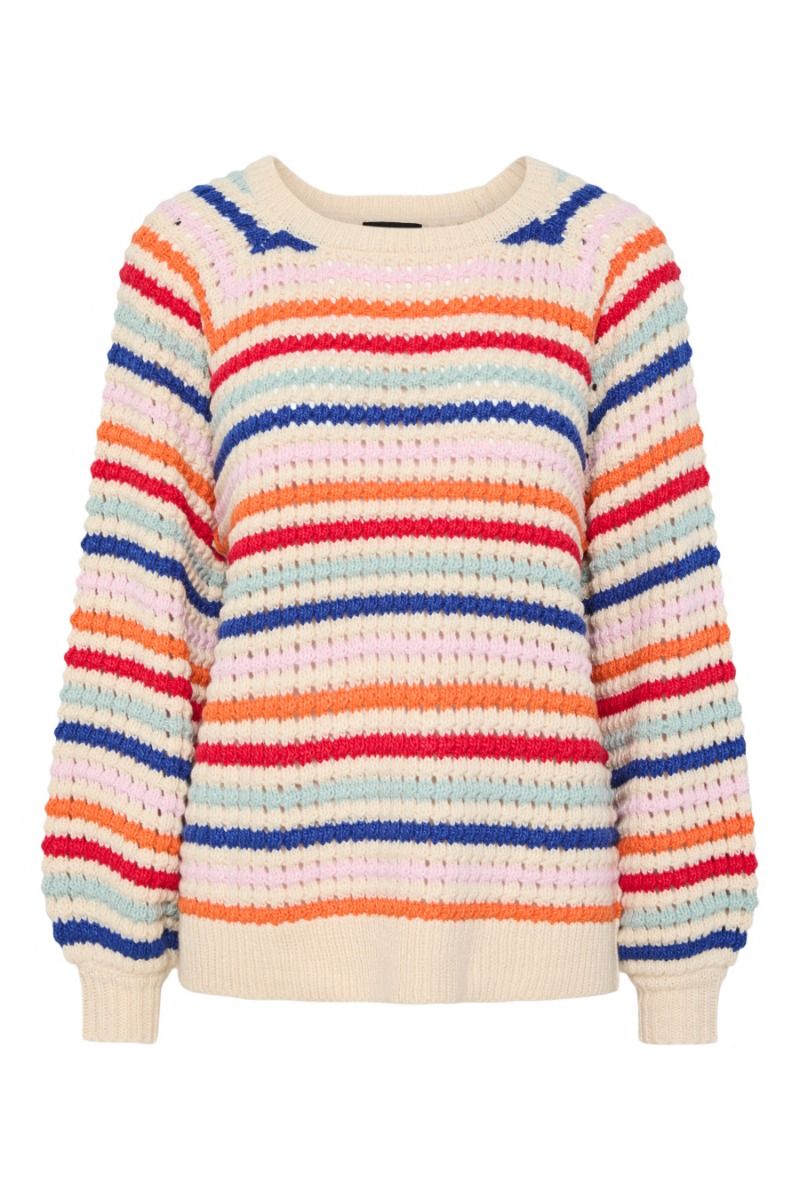 Pieces - Strik - Dosla Ls O-Neck Knit - Birch