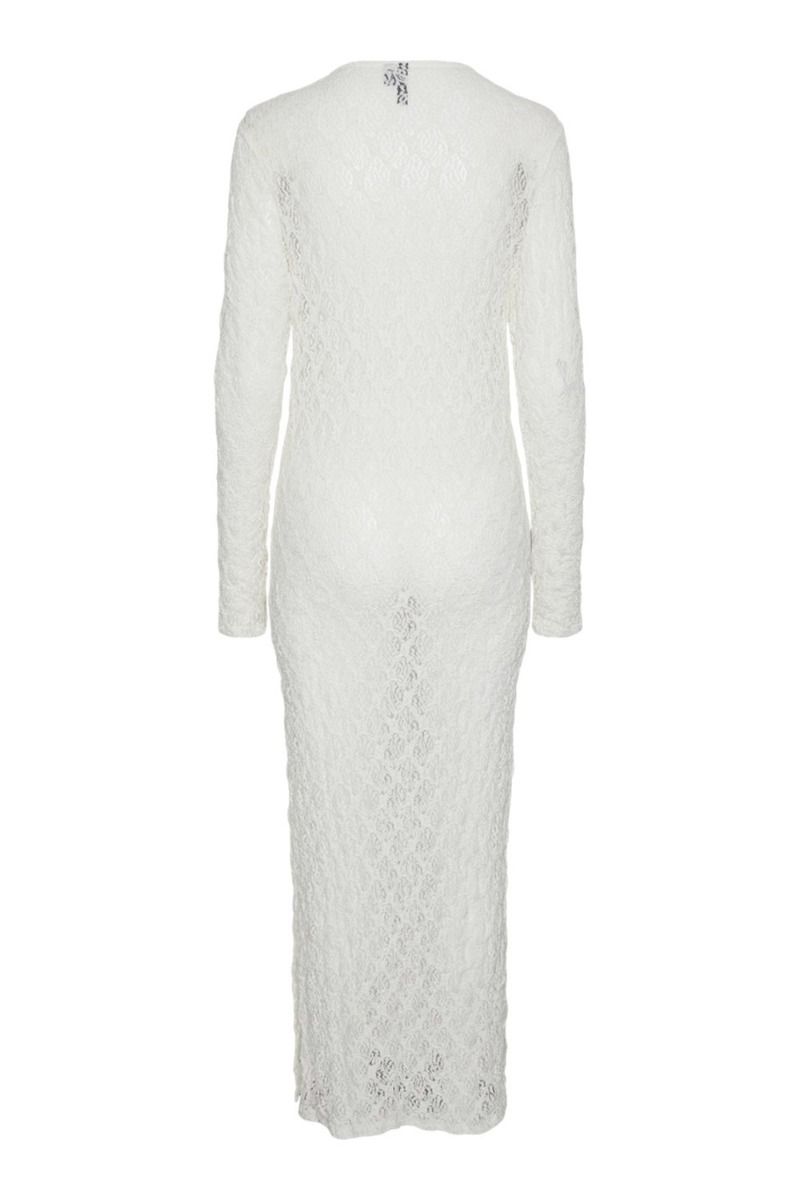 Pieces - Kjole - Pc Naya Ls O-Neck Lace Maxi Dress D2D - Jit Cloud Dancer