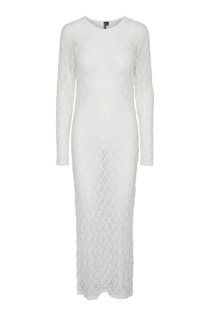 Pieces - Kjole - Pc Naya Ls O-Neck Lace Maxi Dress D2D - Jit Cloud Dancer