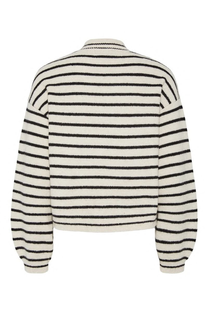 Pieces - Strik - Penna Ls High Neck Knit - Whitecap Gray