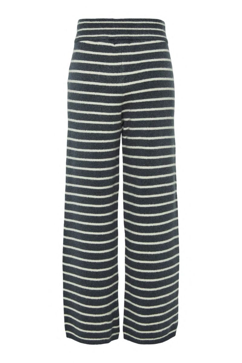 Pieces - Bukser - Pc Penna Mw Straight Knit Pants Bc - Ombre Blue