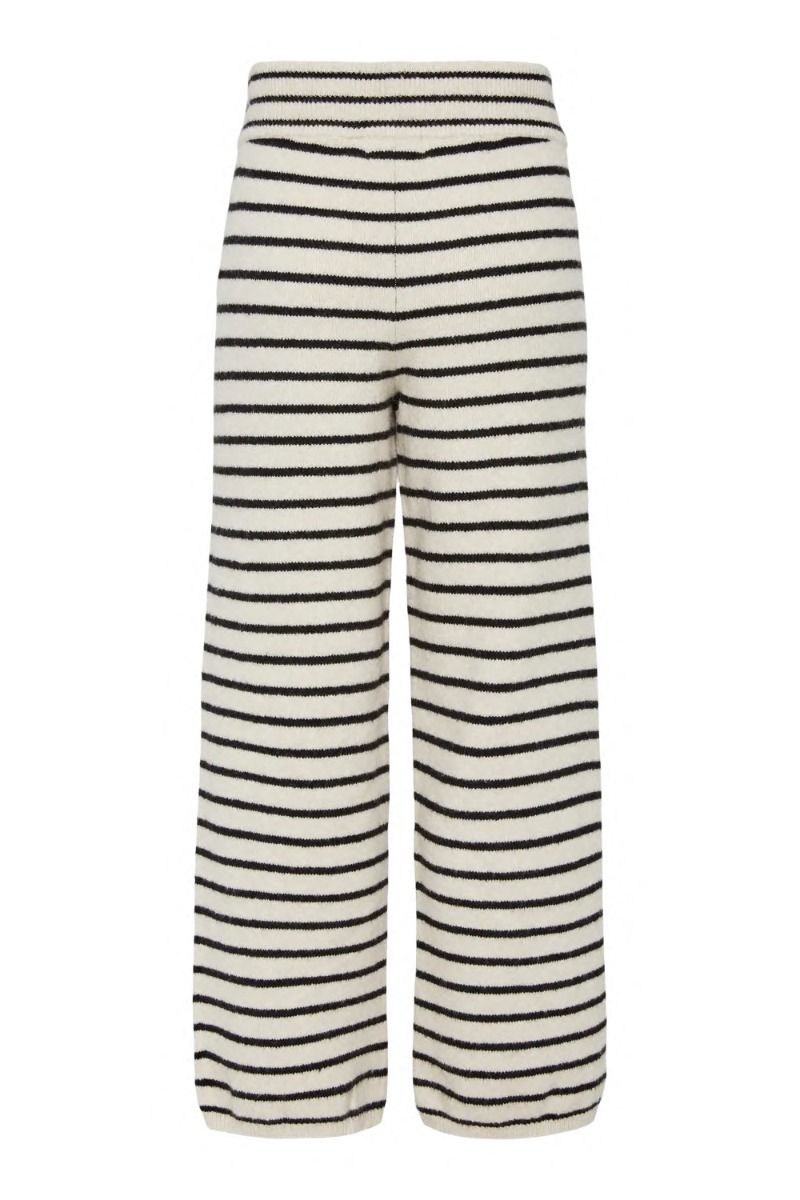 Pieces - Bukser - Penna Mw Straight Knit Pants - Whitecap Gray