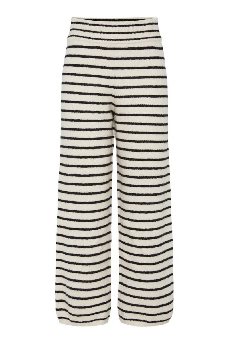 Pieces - Bukser - Penna Mw Straight Knit Pants - Whitecap Gray