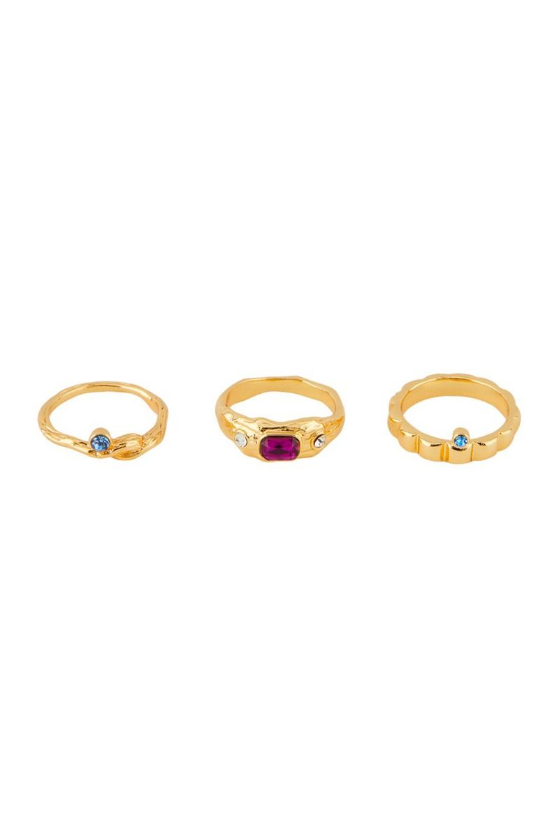 Pieces - Ring - Maria - 3-pack - Gold - Ditte Estrup
