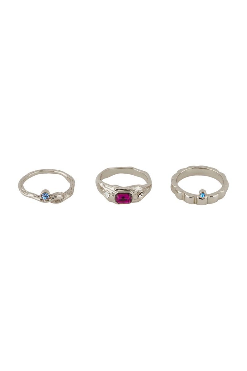 Pieces - Ring - Maria - 3-pack - Silver - Ditte Estrup