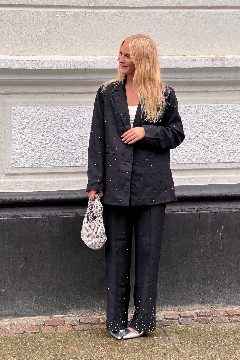 Pieces - Bukser - PC Ru Hw Embelish Pants - Black