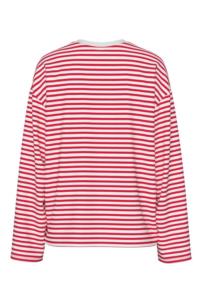 Pieces - Bluse - Sadie LS Top - Cloud Dancer/Lollipop