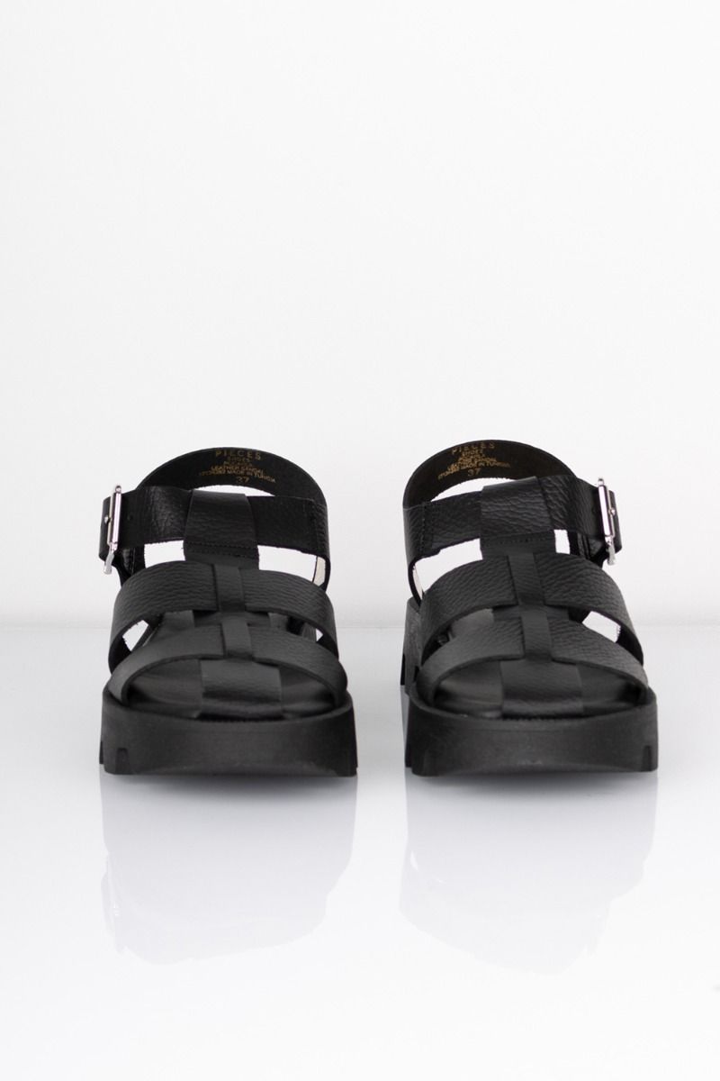 Pieces - Sandal - PC Carla Leather Sandal - Black