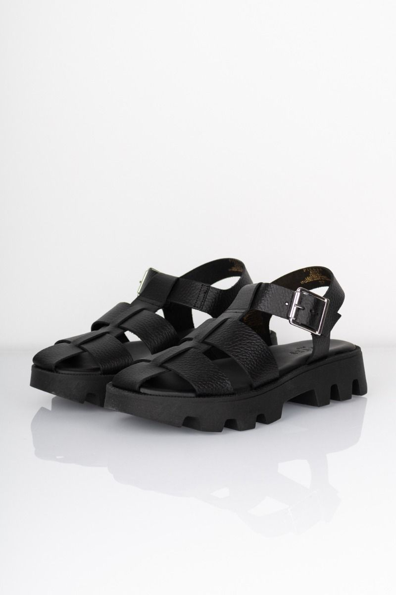 Pieces - Sandal - PC Carla Leather Sandal - Black