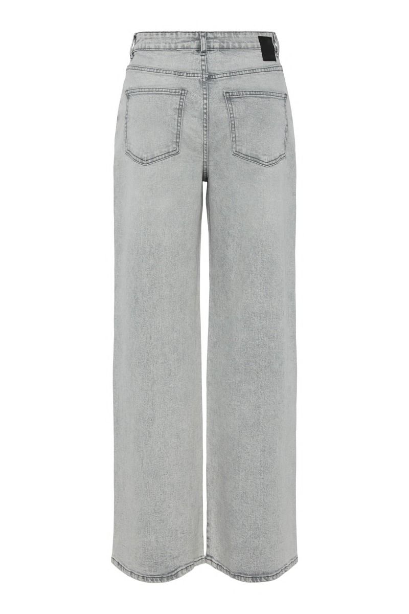 Pieces - Jeans - Selma HW Wide Jeans - Light Grey Denim