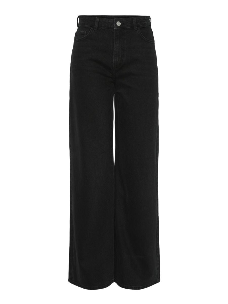 Pieces - Jeans - Selma Hw Wide Jeans - Black Denim