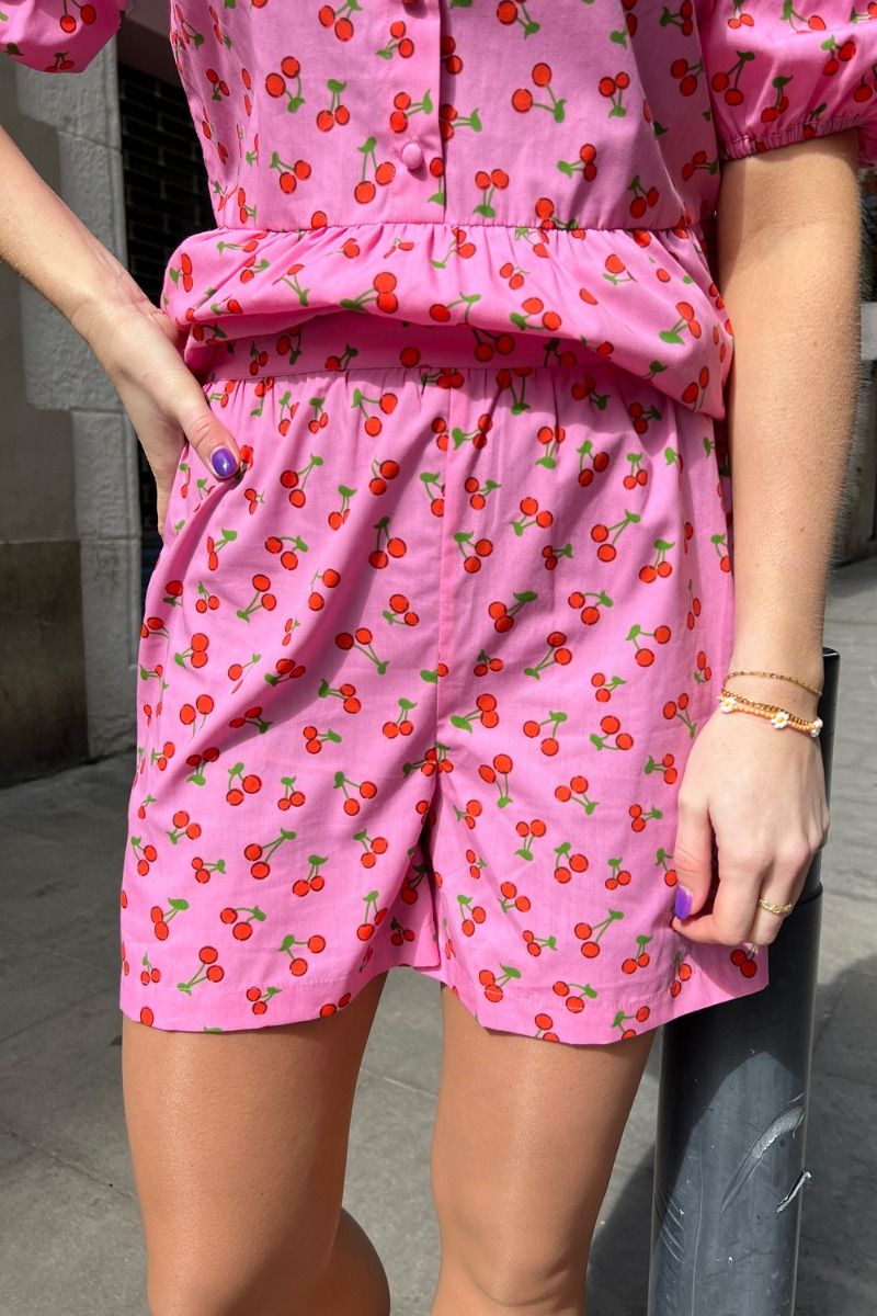 Pieces - Shorts - Berry HW Shorts - Prism Pink