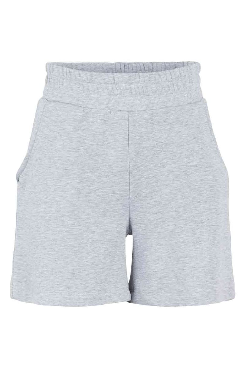 Pieces - Shorts - PC Liola HW Sweat Shorts Lounge - Light Grey Melange