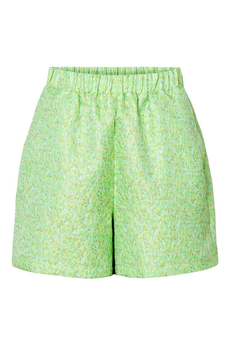 Pieces - Shorts - PC Eli HW Shorts - Daiquiri Green Small Flowers