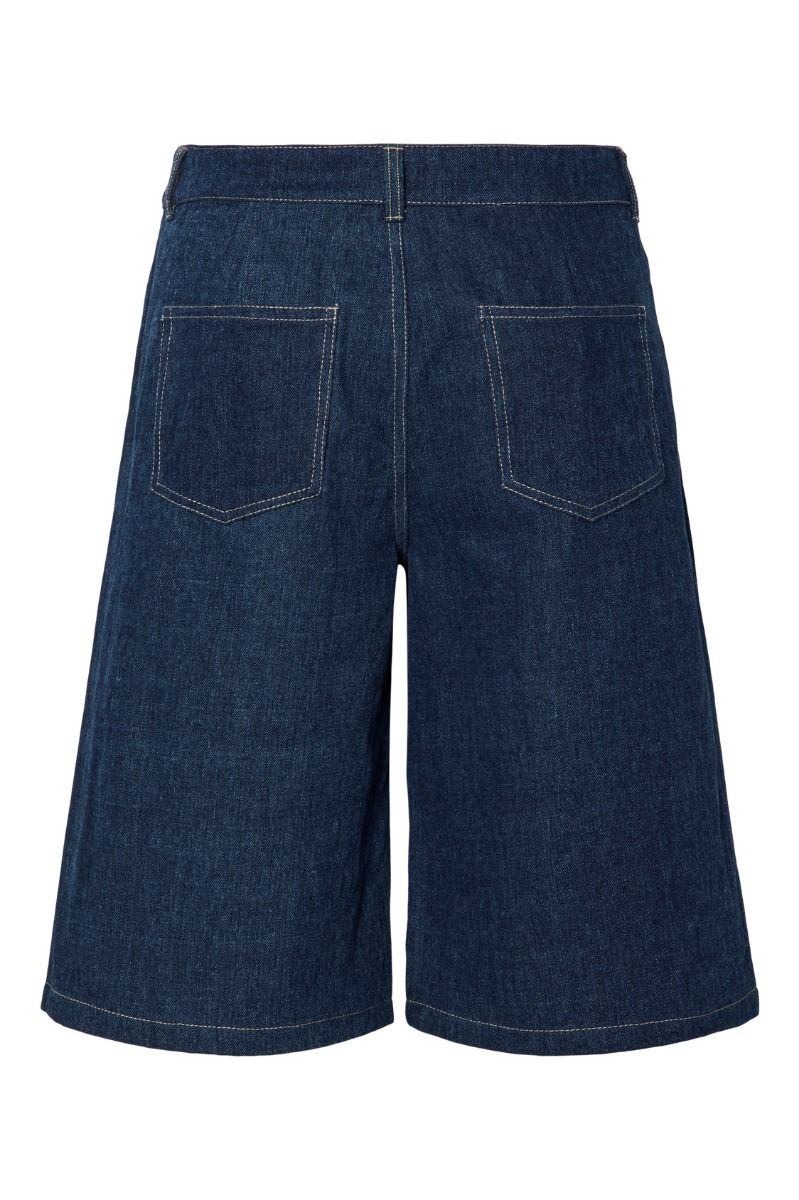 Pieces - Shorts - PC Fabia Mw Denim Jorts AU24 - Dark Blue Denim