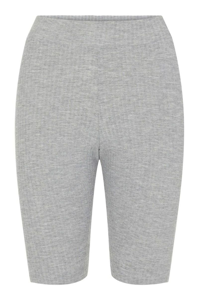 Pieces - Shorts - PC Ribbi HW Bike Shorts - Light Grey Melange