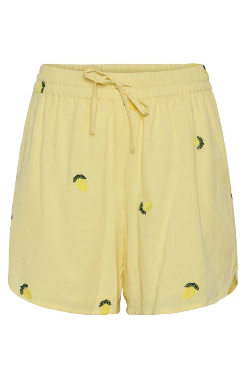 Pieces - Shorts - PC Selena HW Shorts - Pale Banana Lemons