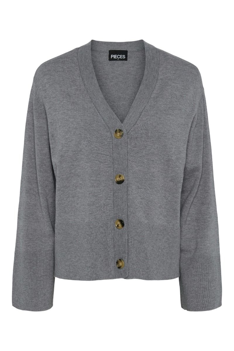 Pieces - Cardigan - PC Sia LS Cardigan - Medium Grey Melange