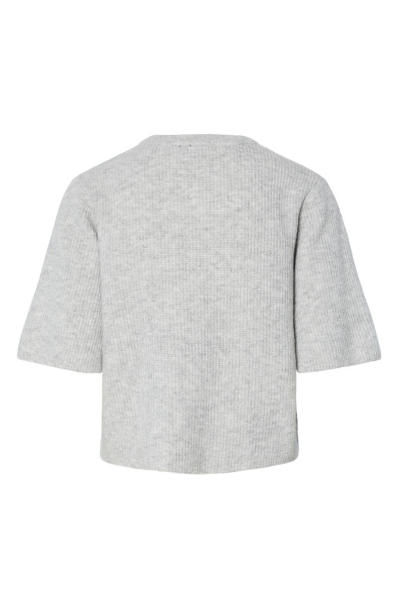 Pieces - Cardigan - Silly SS O-Neck Knit Cardigan - Light Grey Melange