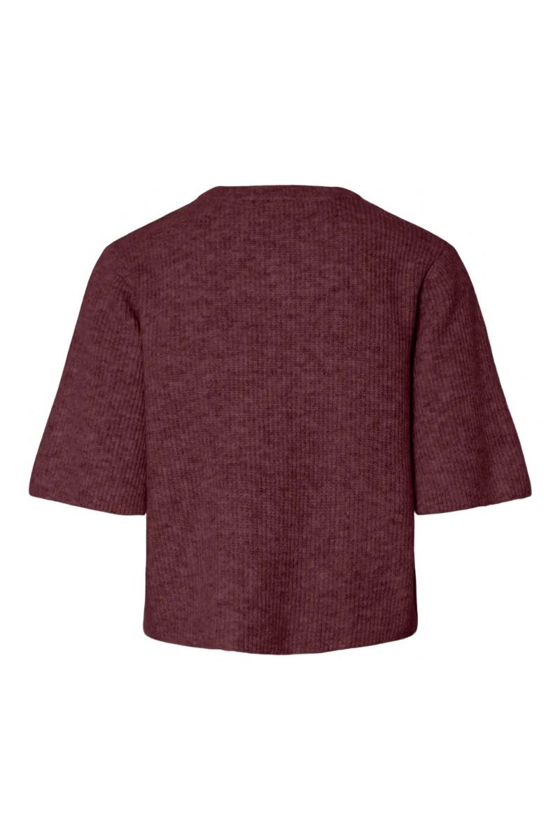 Pieces - Cardigan - Silly SS O-Neck Knit Cardigan - Tawny Port Melange