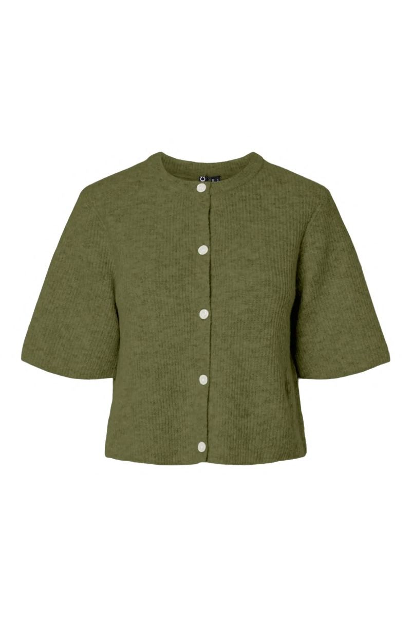 Pieces - Cardigan - Silly SS O-Neck Knit CAardigan - Sphagnum Melange