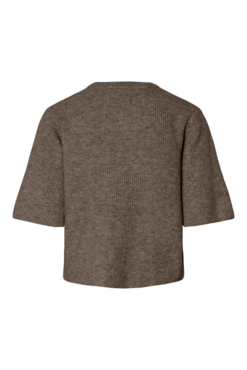 Pieces - Cardigan - Silly SS O-Neck Knit Cardigan - Morel