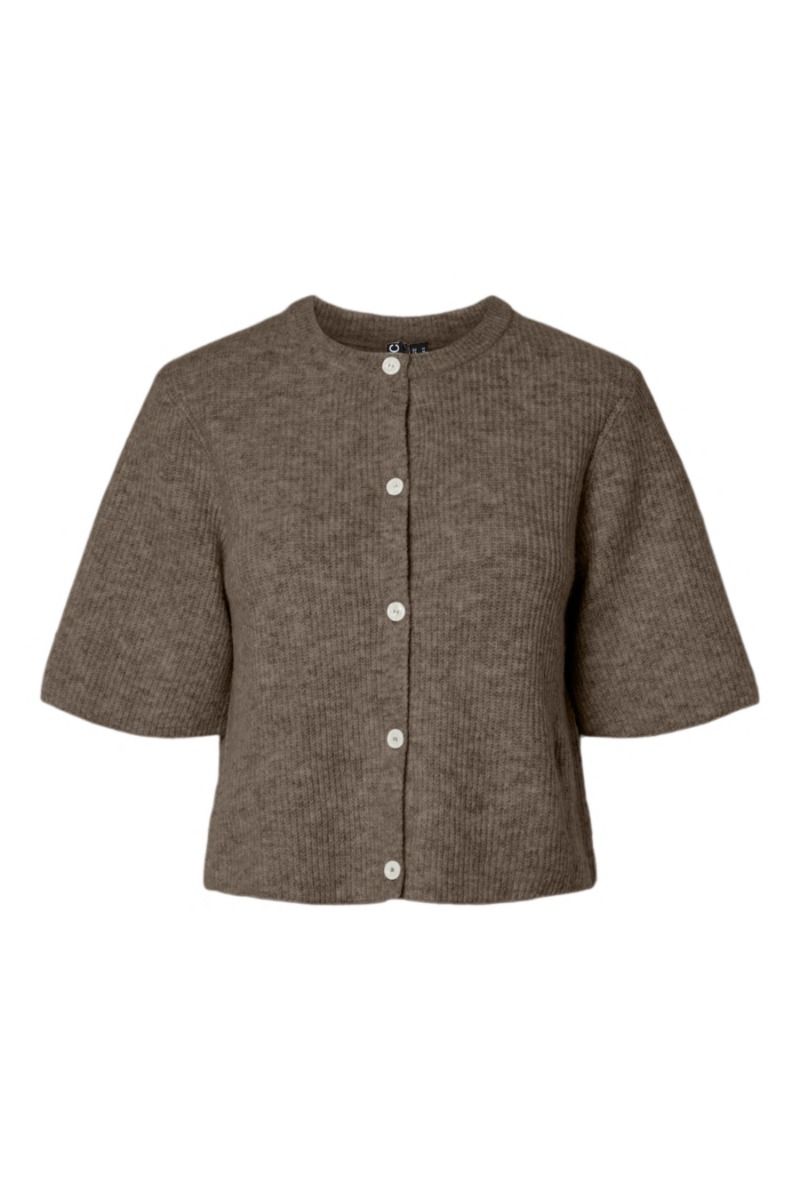 Pieces - Cardigan - Silly SS O-Neck Knit Cardigan - Morel
