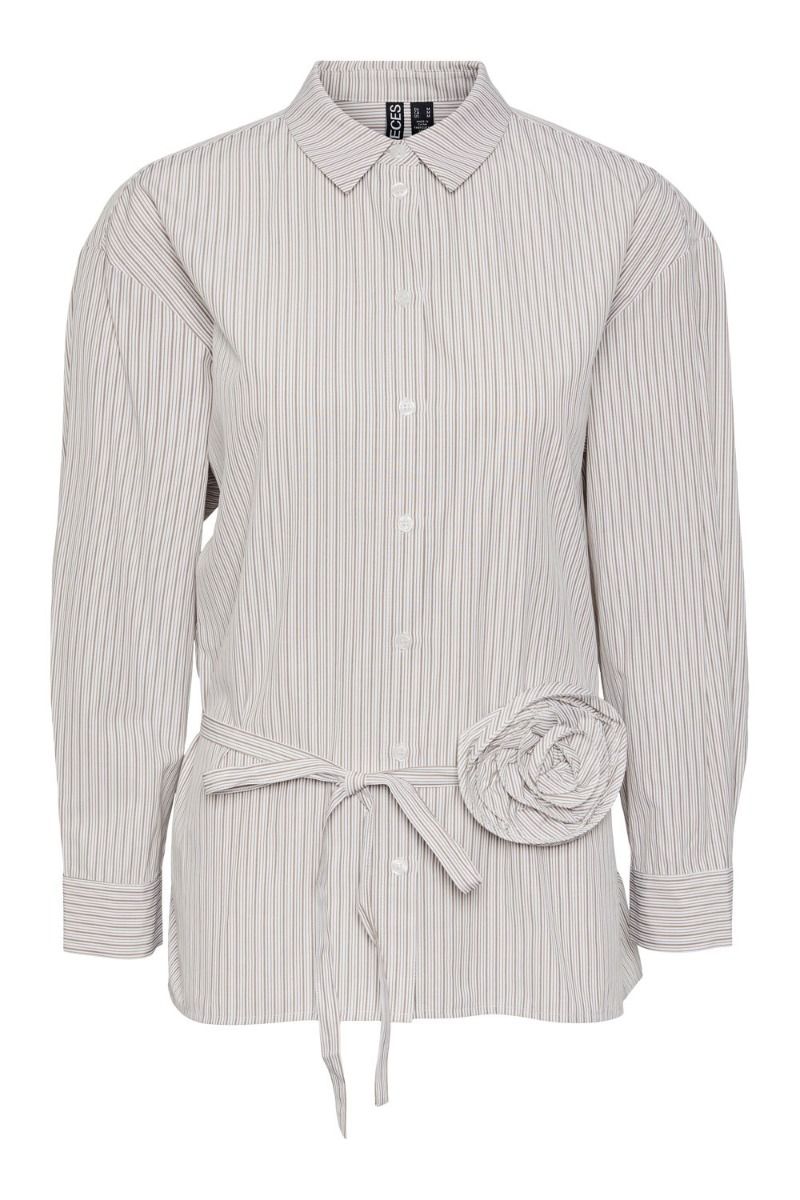 Pieces - Skjorte - PC Alice LS Shirt - Cloud Dancer