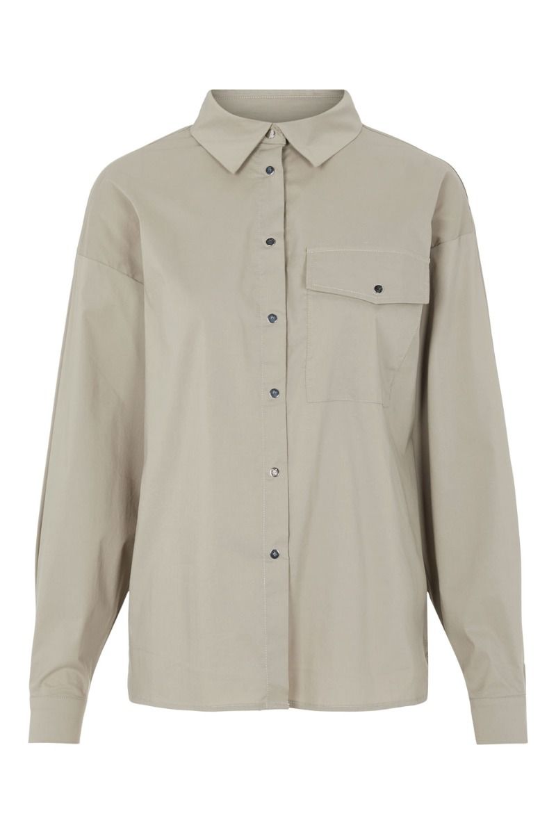 Pieces - Skjorte - PC Apylla LS Shirt - Silver Mink