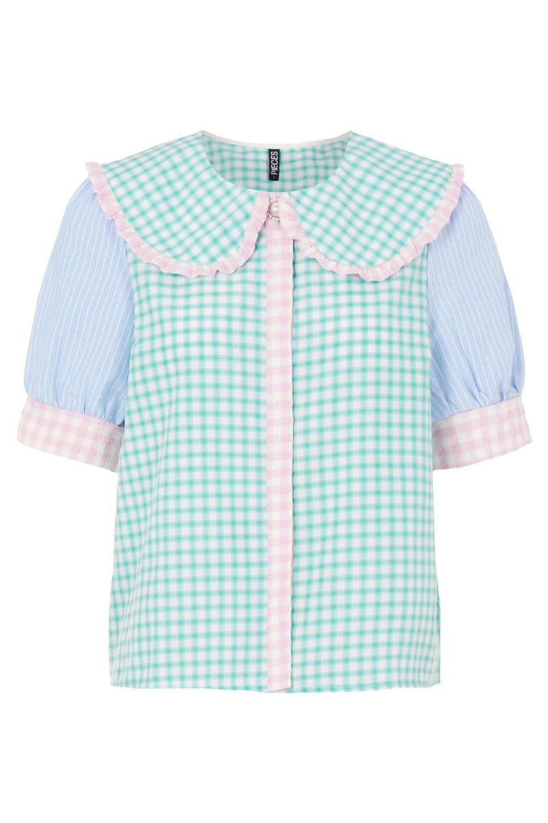 Pieces - Skjorte - PC Bessie 2/4 Shirt - Kentucky Blue