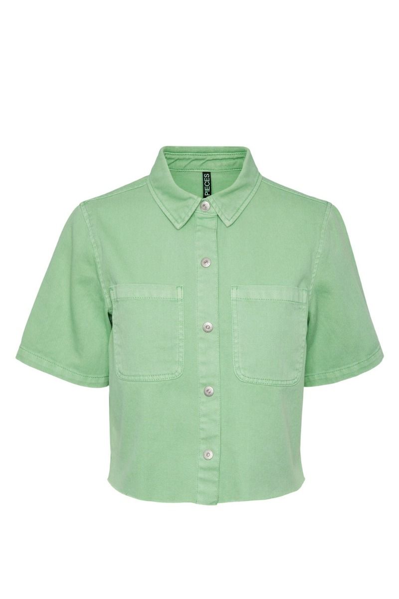 Pieces - Skjorte - PC Blume SS Shirt - Absinthe Green