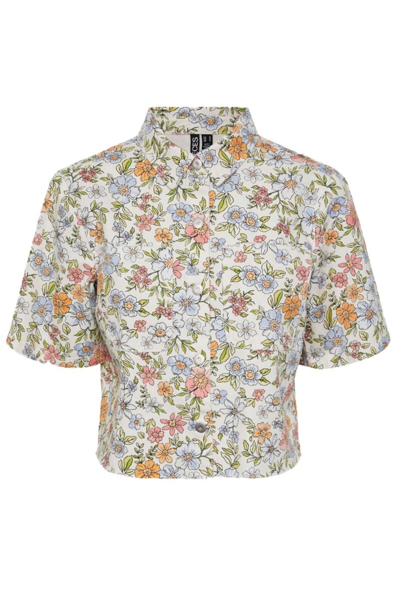 Pieces - Skjorte - PC Blume SS Shirt - Birch