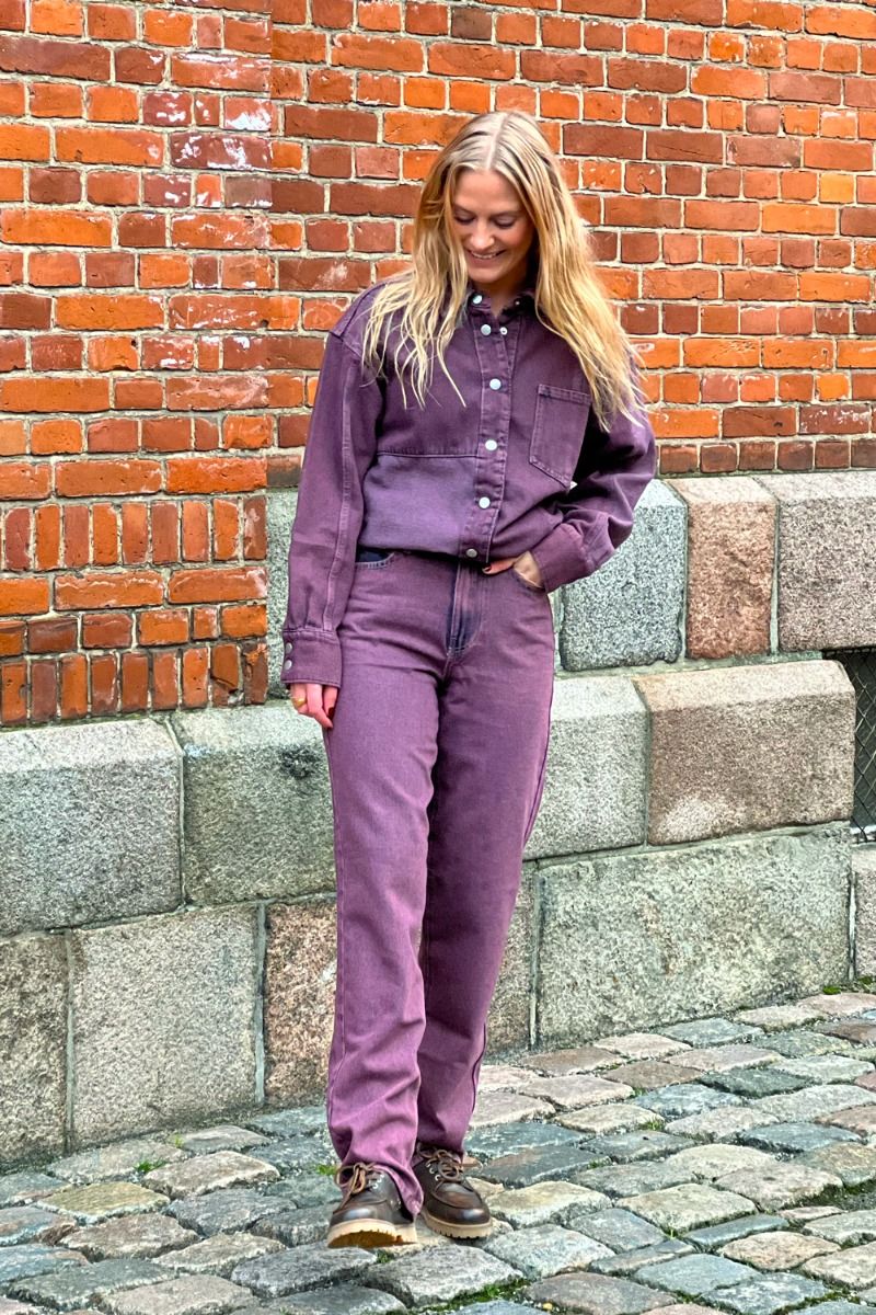 Pieces - Skjorte - Dria Denim Shirt - Tawny Port