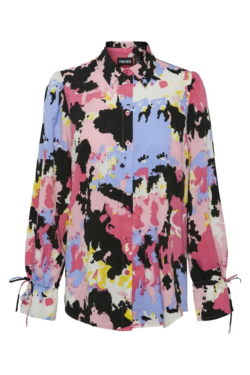 Pieces - Skjorte - PC Felicia LS Oversize Shirt - Hydrangea