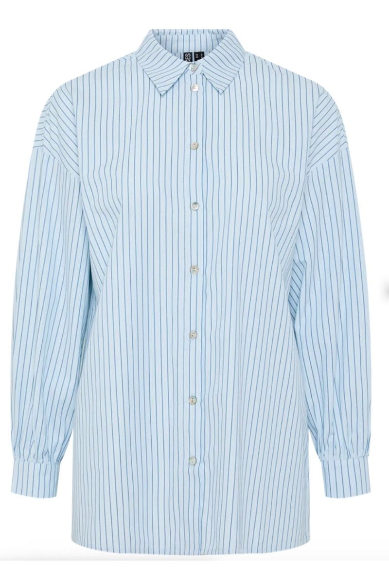 Pieces - Skjorte - PC Folli LS Oversized Shirt - Aloe Wash