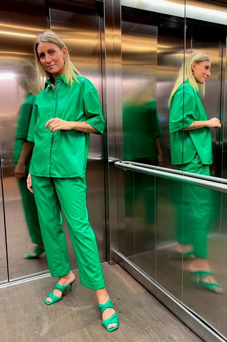 Pieces - Skjorte - Gilli 2/4 Shirt - Simply Green