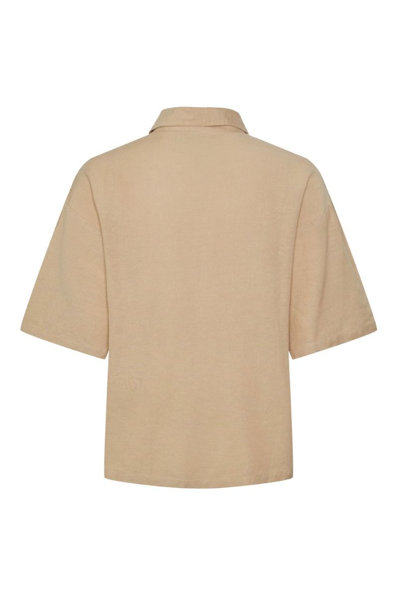 Pieces - Skjorte - PC Milano SS Shirt - Safari
