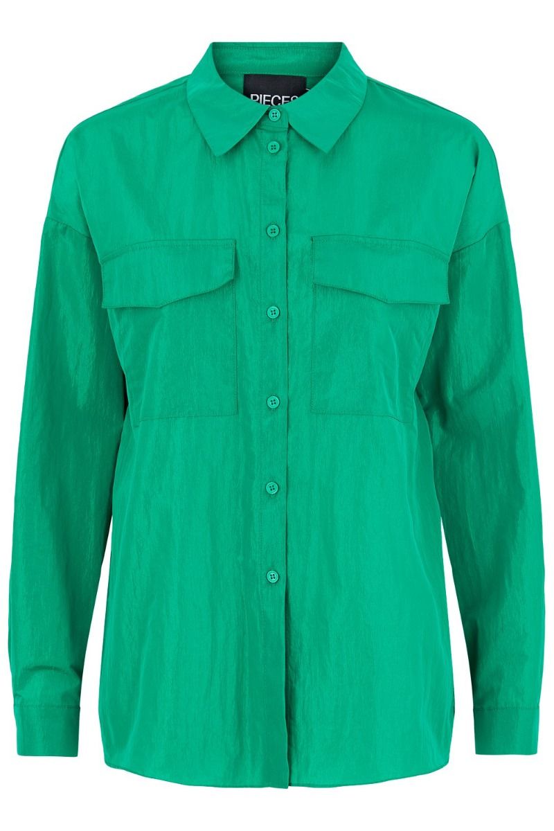 Pieces - Shirt - Napylla LS shirt - Forest Green 