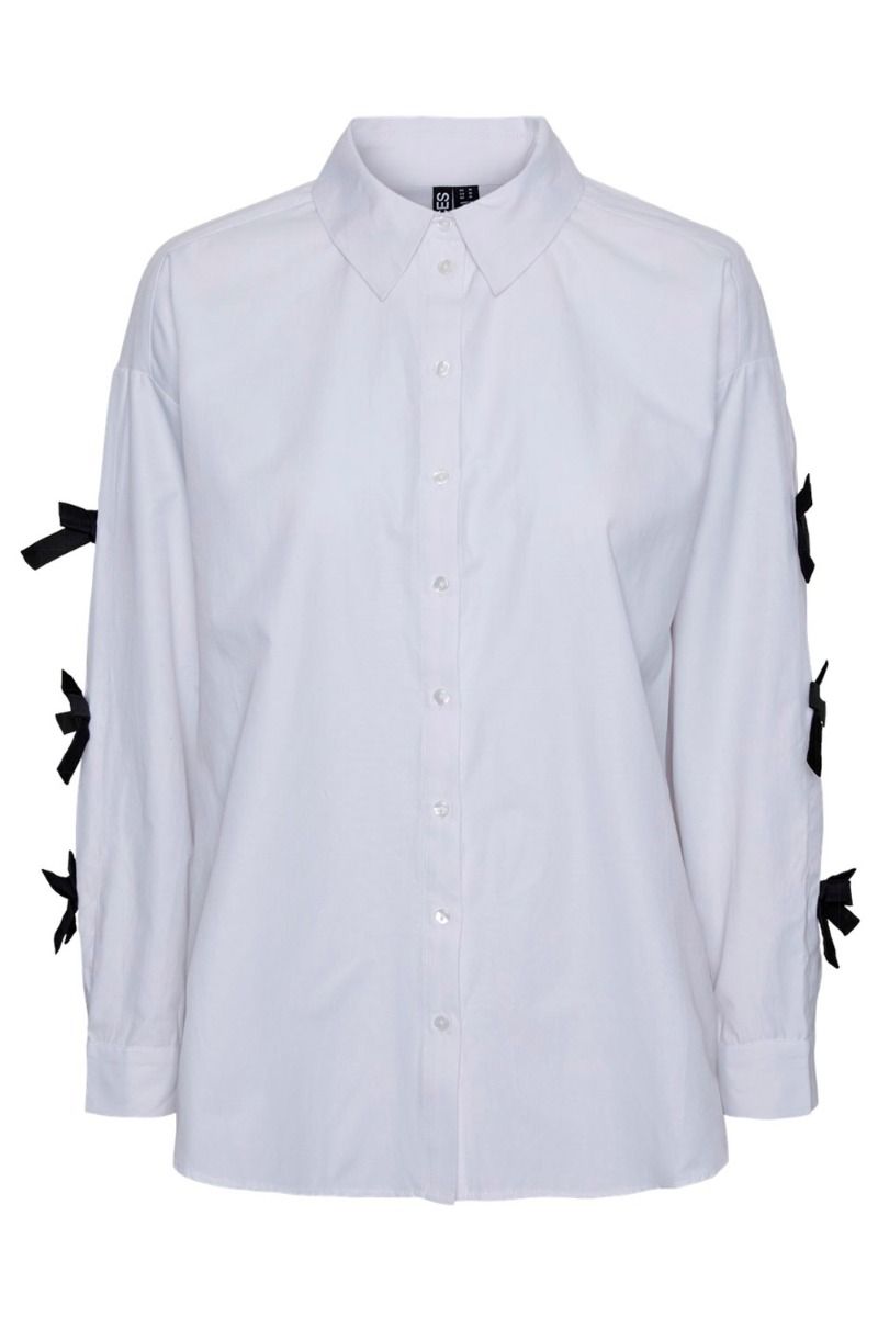 Pieces - Skjorte - Pc Bell Ls Shirt D2D - Jit Bc Bright White 