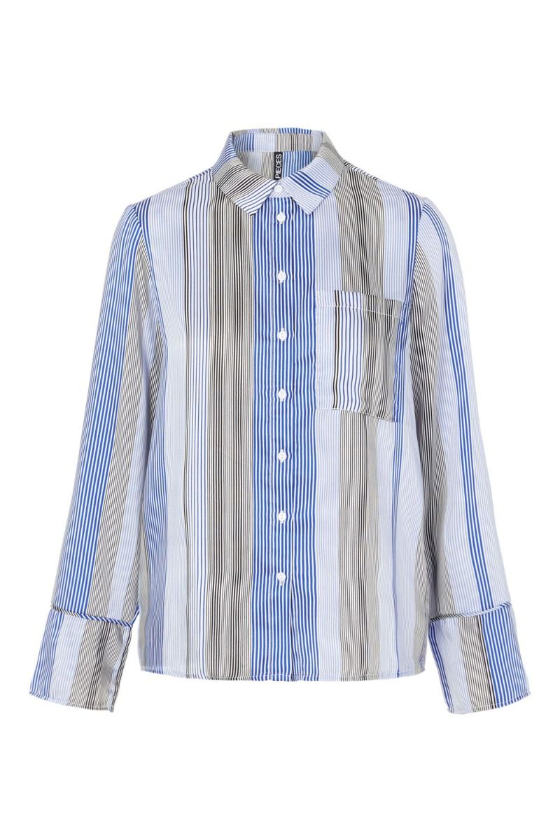 Pieces - Skjorte - PC Sienna LS Shirt - Deep Ultramarine