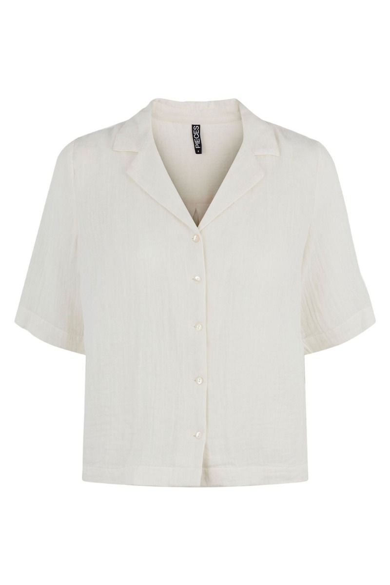 Pieces - Skjorte - PC Stina 2/4 Shirt - Cloud Dancer