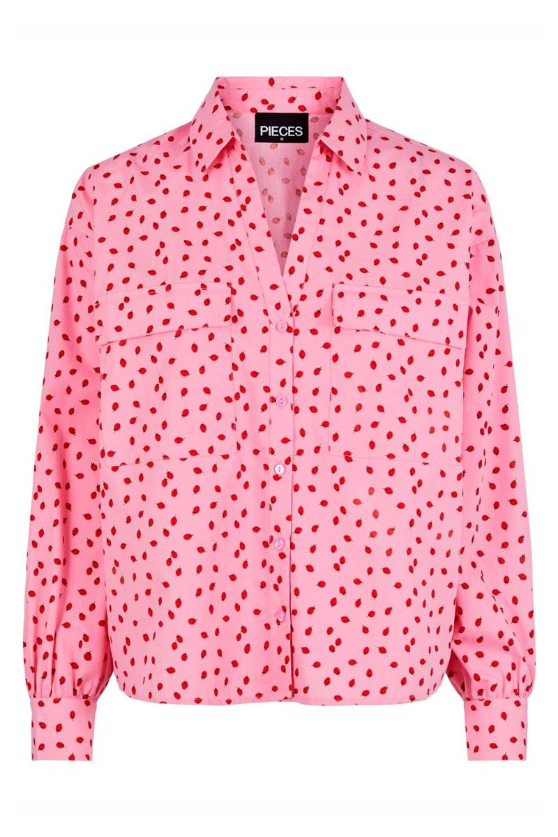 Pieces - Skjorte - Farry LS Shirt - Prism Pink