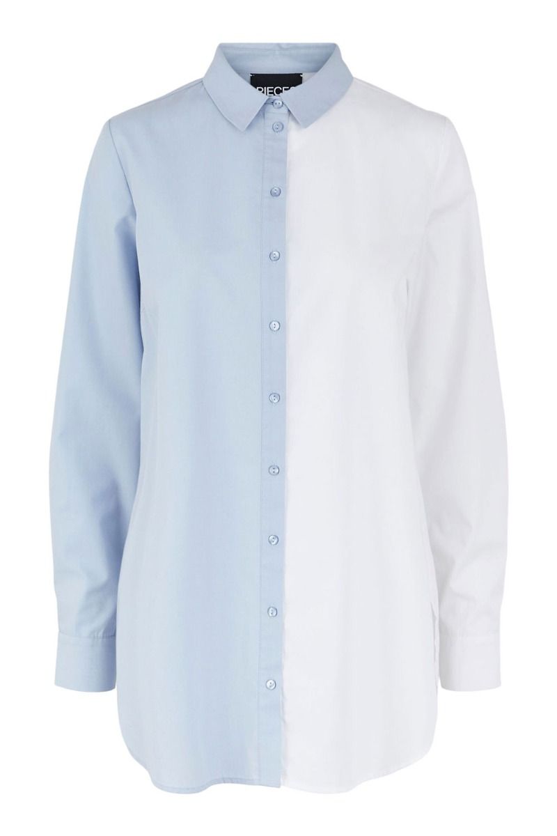 Pieces - Skjorte - PC Kasandra LS Long Shirt - Bright White