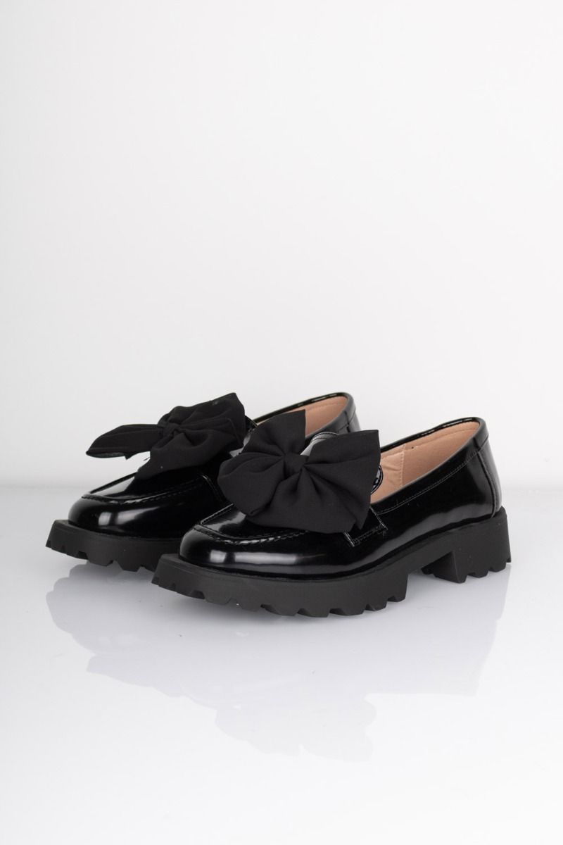 Pieces - Sko - PC Lena Bow Patent Loafer - Black