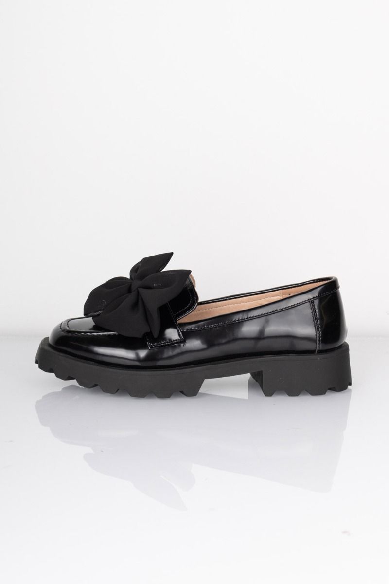 Pieces - Sko - PC Lena Bow Patent Loafer - Black