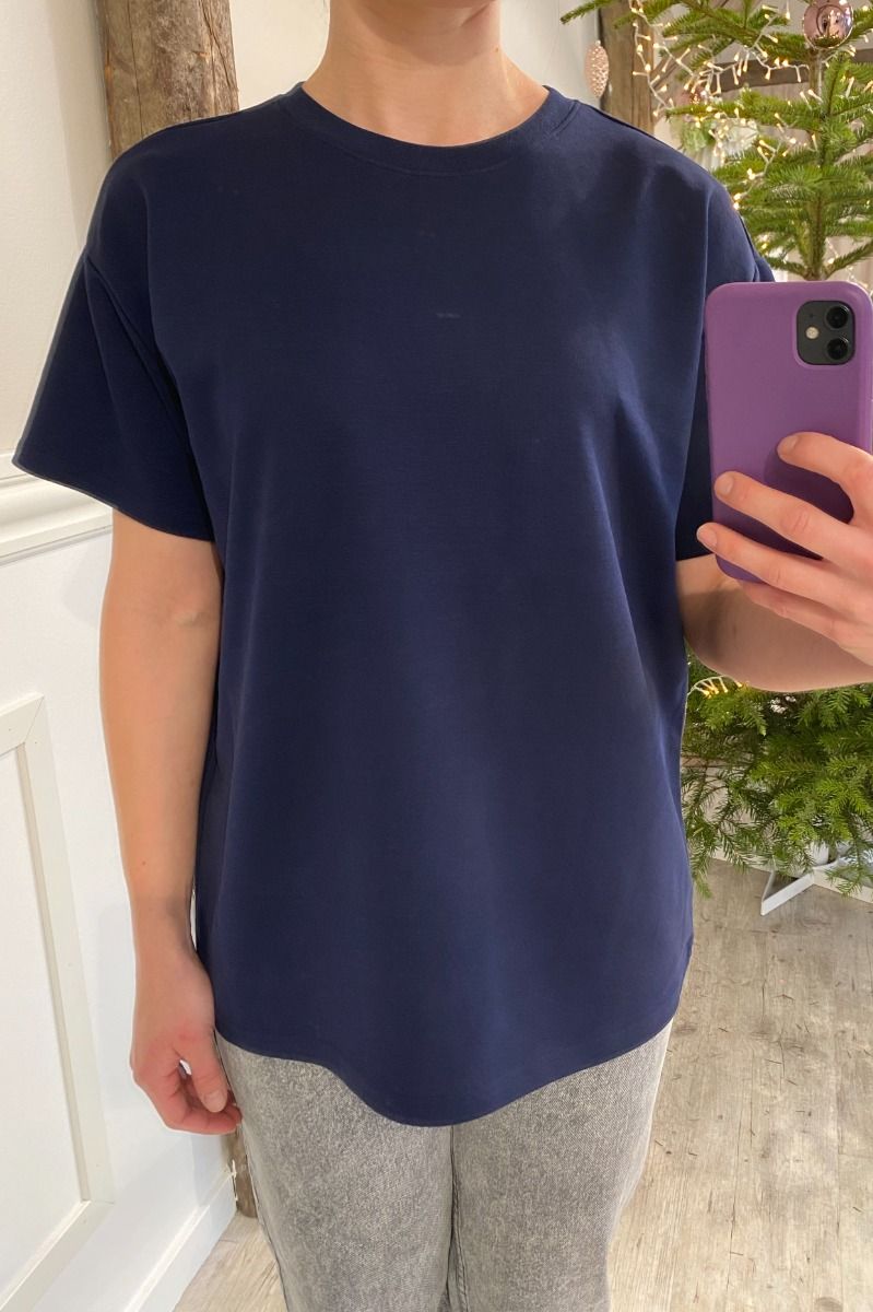 Pieces - T-shirt - Pc Skylar Ss Oversized Tee - Maritime Blue