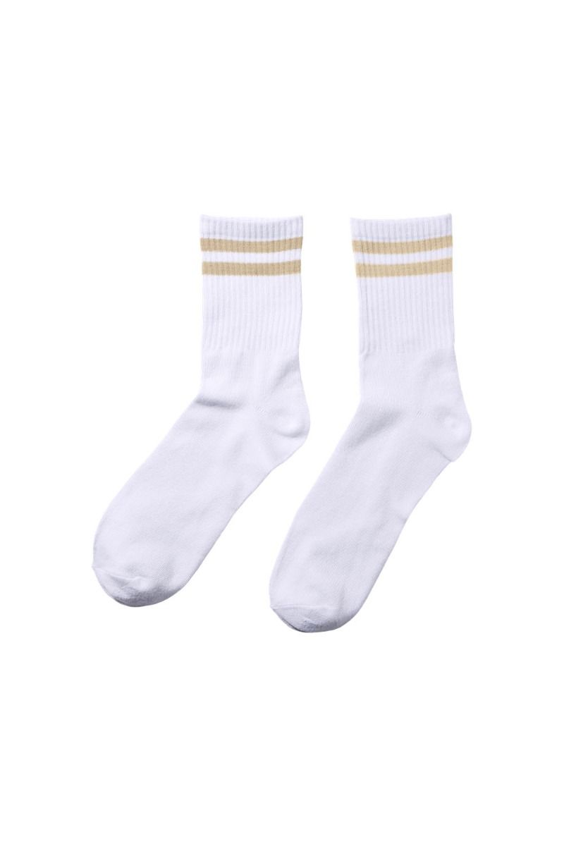 Pieces - Strømper - PC Cally Socks - Bright White/Silver Mink