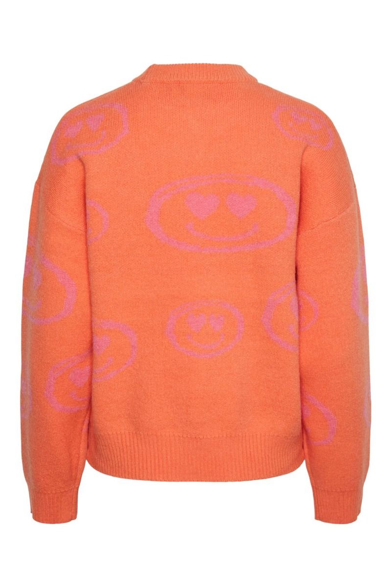 Pieces - Strik - PC Danni LS Loose Knit - Nasturtium 