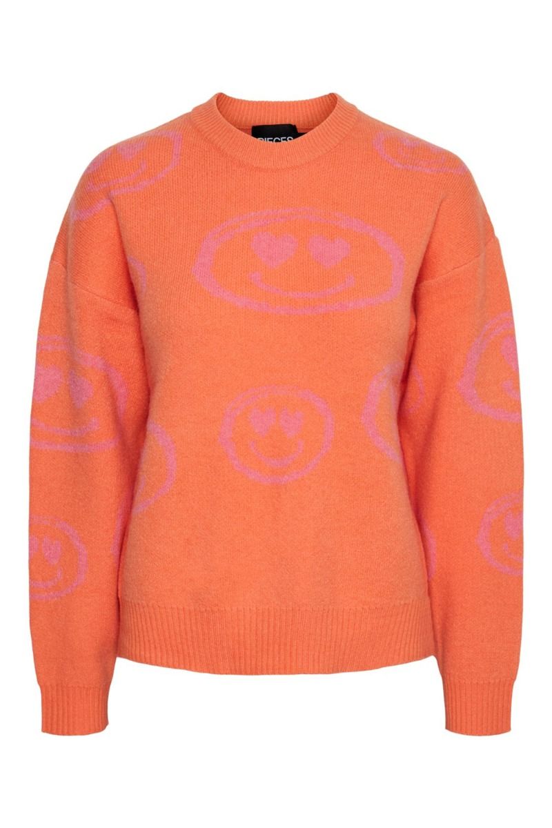 Pieces - Strik - PC Danni LS Loose Knit - Nasturtium 